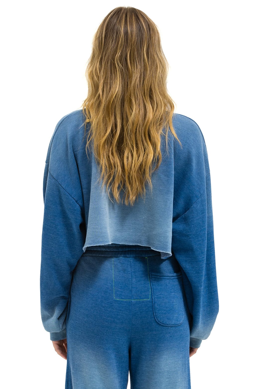 BOLT STITCH CROPPED CREW SWEATSHIRT RELAXED - FADED WATER - Image 3