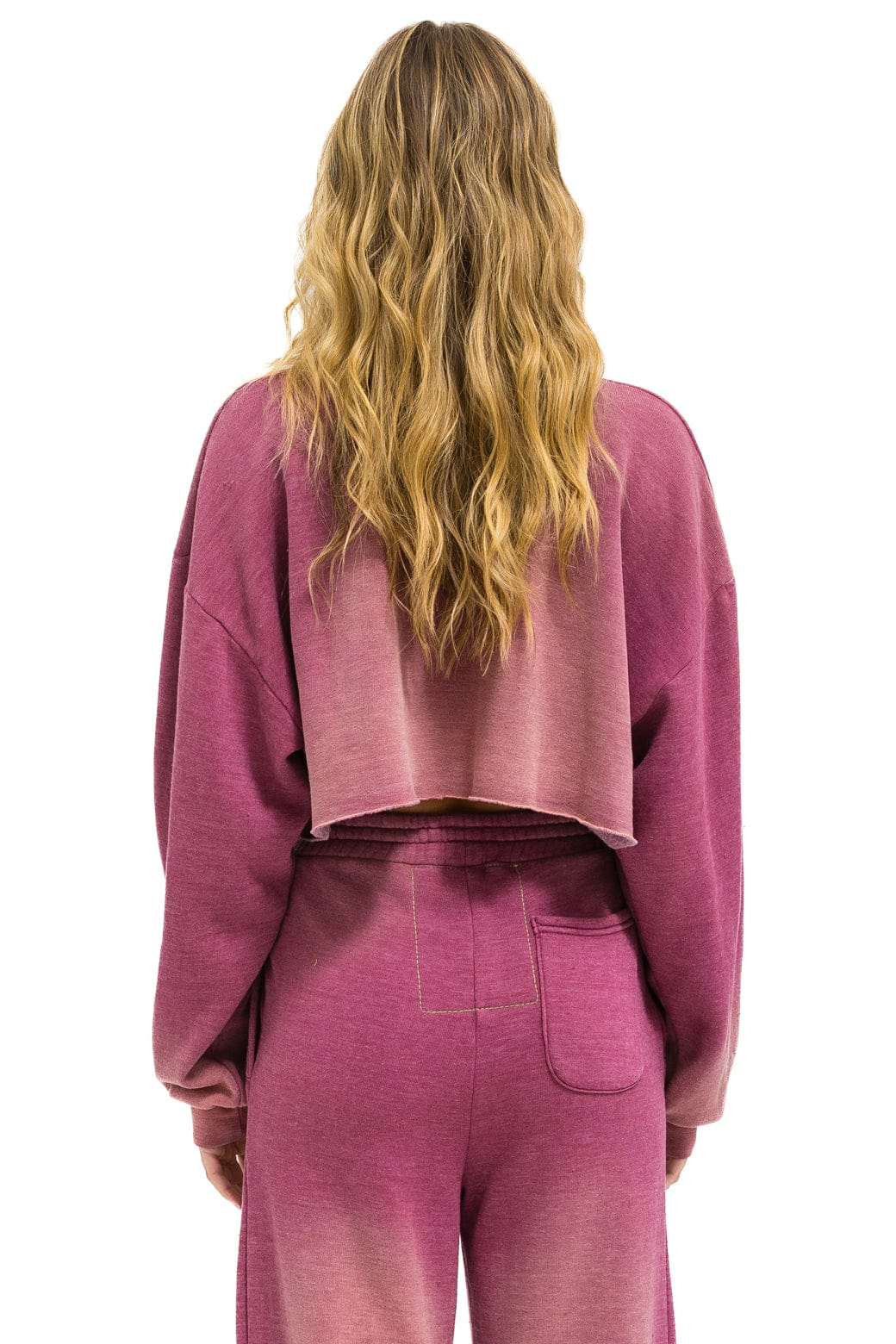 ESSENTIAL CROPPED CREW SWEATSHIRT RELAXED - FADED BERRY - Image 3
