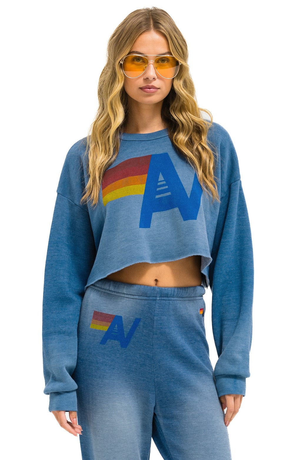 VINTAGE LOGO CROPPED CREW SWEATSHIRT RELAXED - FADED WATER - Image 2