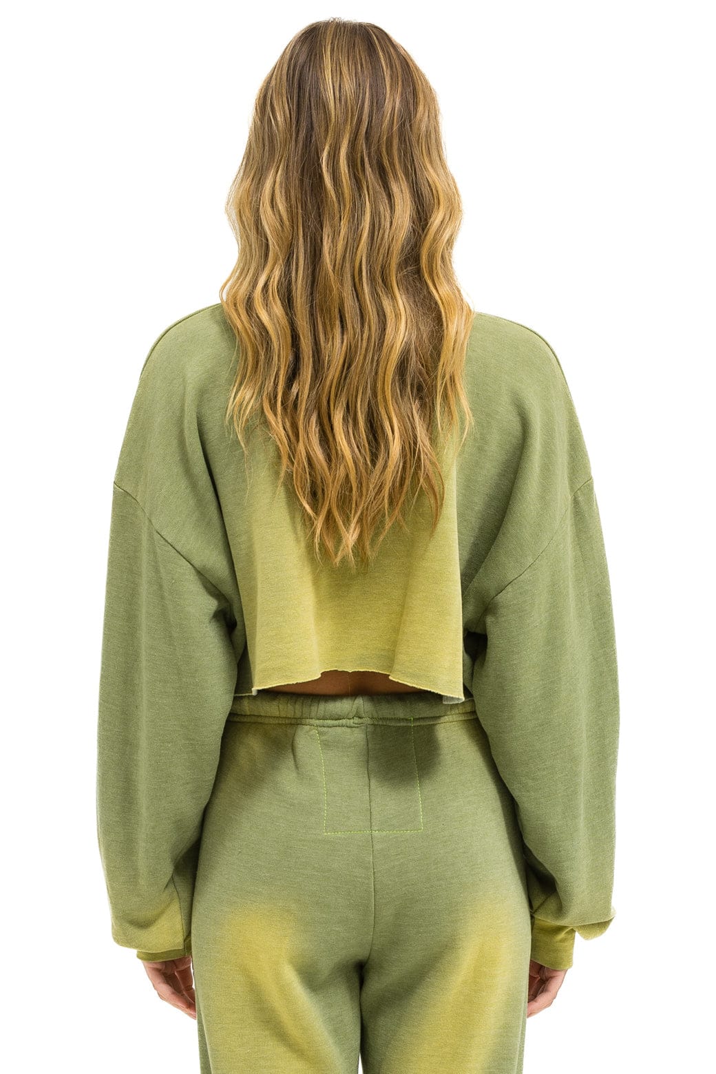 VENICE SURFER CROPPED CREW SWEATSHIRT RELAXED - FADED ARMY - Image 4