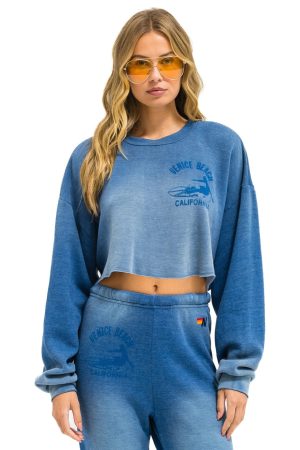 VENICE SURFER CROPPED CREW SWEATSHIRT RELAXED - FADED WATER