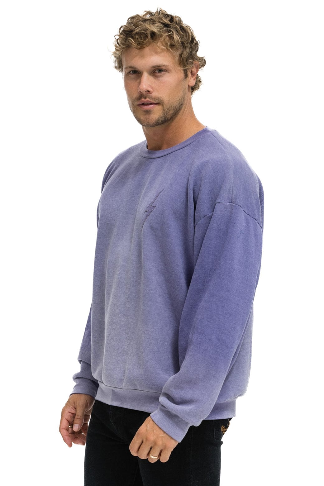 BOLT STITCH 2 RELAXED CREW SWEATSHIRT - FADED GRAPE - Image 4