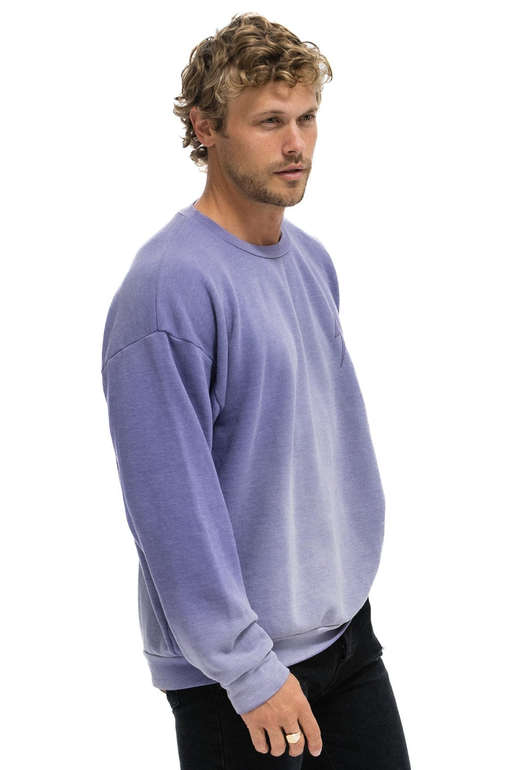 BOLT STITCH 2 RELAXED CREW SWEATSHIRT - FADED GRAPE - Image 6