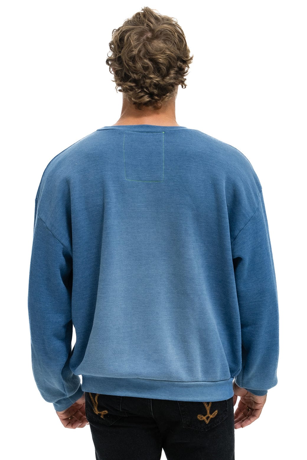 SURFER WAVE PATCH RELAXED CREW SWEATSHIRT - FADED WATER - Image 7