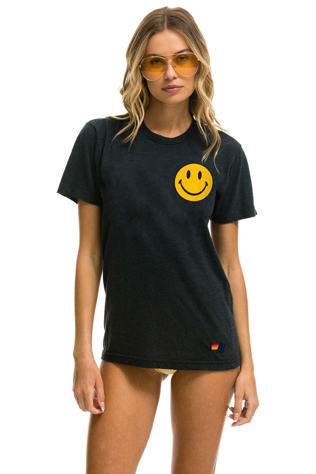 SMILEY 2 CREW TEE - CHARCOAL - Image 2