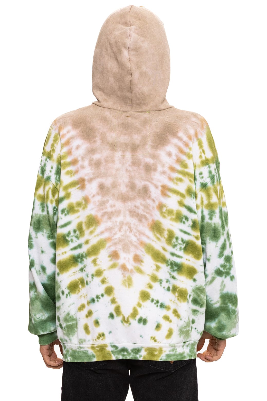 HAND DYED V RELAXED PULLOVER HOODIE - TIE DYE SAND // JUNGLE - Image 11