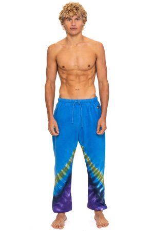 HAND DYED V SWEATPANTS - TIE DYE OCEAN // PURPLE