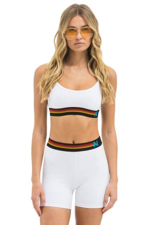 LOGO 4 INCH HI-RISE BIKER SHORT - WHITE