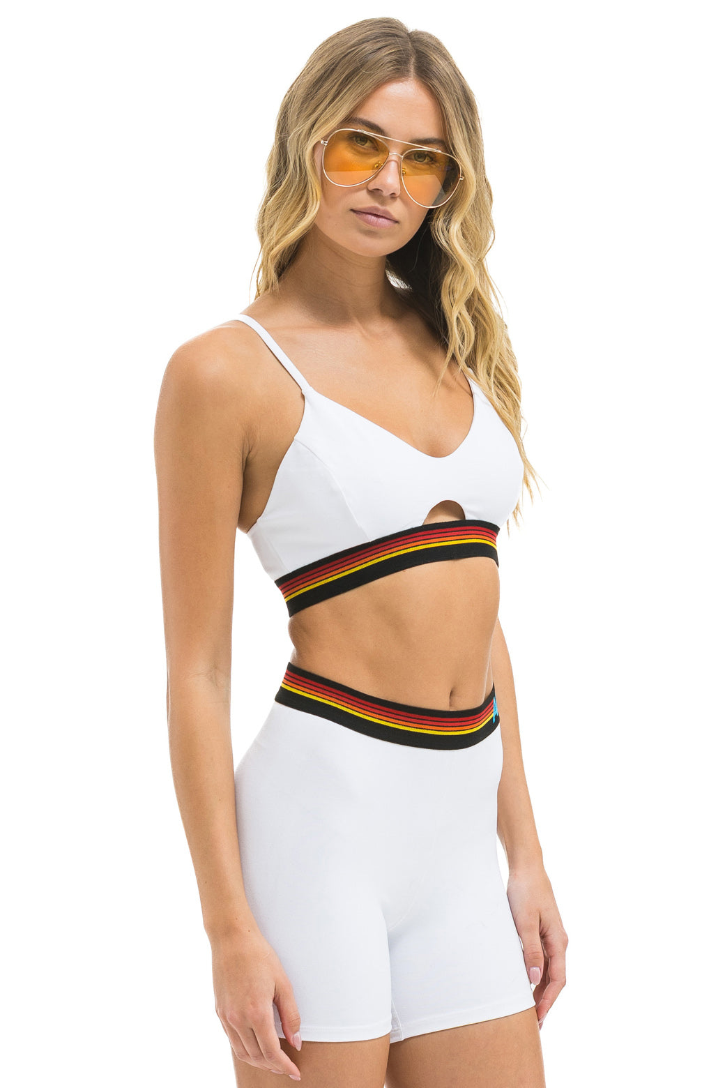 LOGO ELASTIC KEYHOLE BRA - WHITE - Image 3