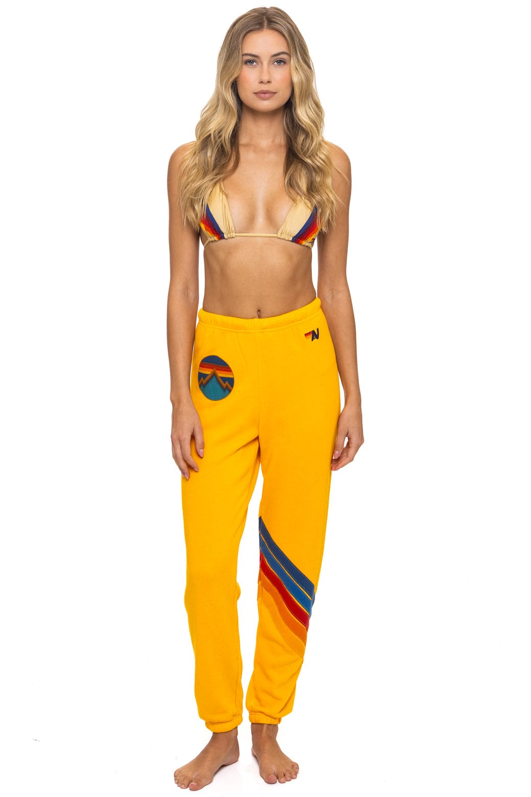 ALL SEASONS CIRCLE CHEVRON SWEATPANTS - GOLD