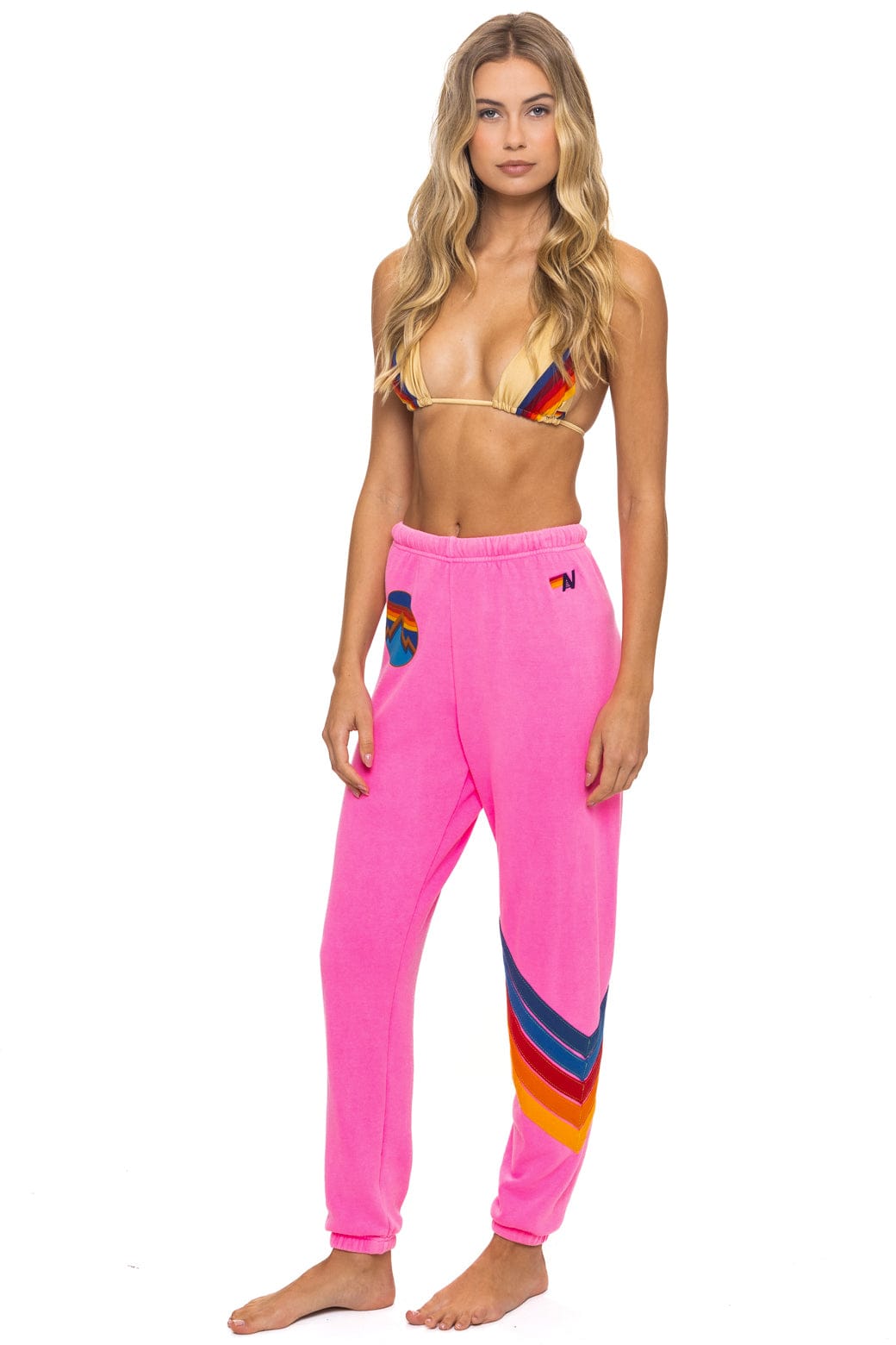 ALL SEASONS CIRCLE CHEVRON SWEATPANTS - NEON PINK - Image 5