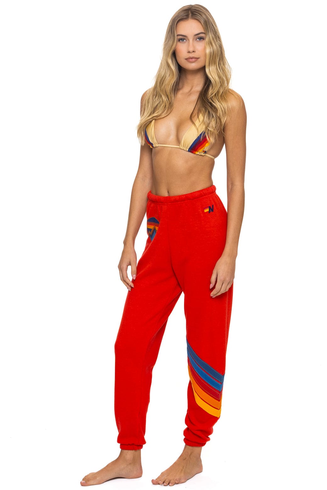 ALL SEASONS CIRCLE CHEVRON SWEATPANTS - RED - Image 5