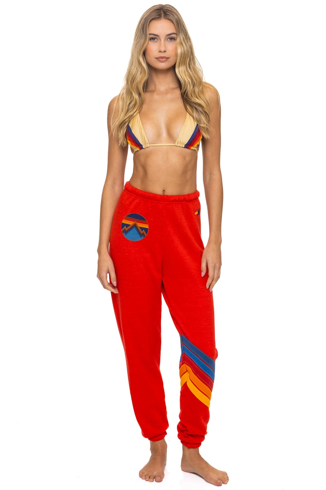 ALL SEASONS CIRCLE CHEVRON SWEATPANTS - RED - Image 7