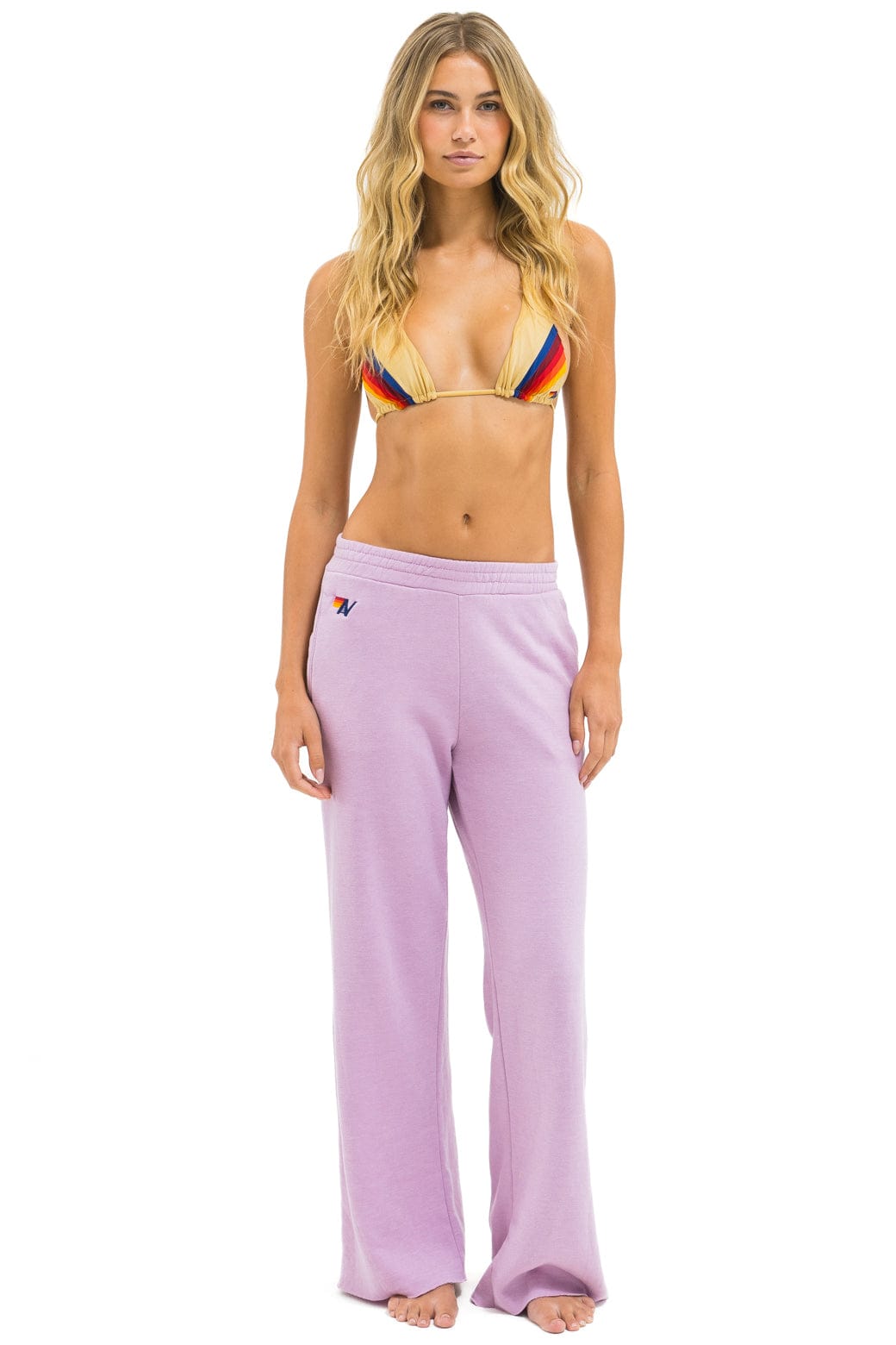 WIDE LEG POCKET SWEATPANTS - MAUVE