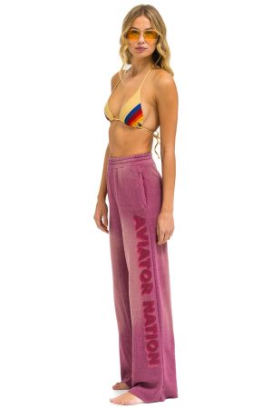 AN 3D WIDE LEG POCKET SWEATPANTS - FADED BERRY