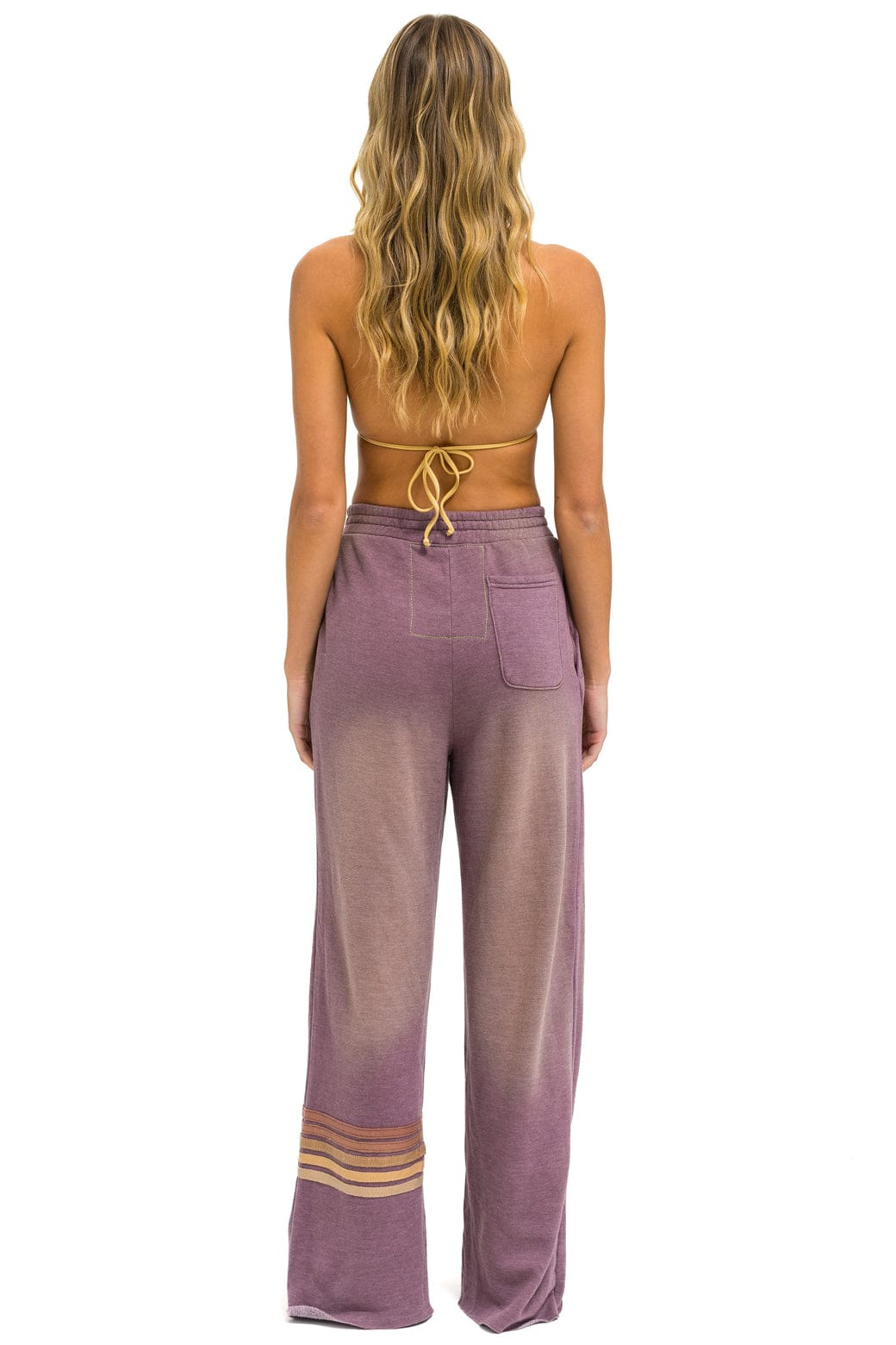 RUGBY STITCH WIDE LEG POCKET SWEATPANTS - FADED MOCHA - Image 4