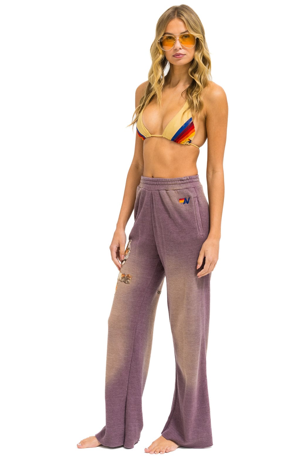 TIGER WIDE LEG POCKET SWEATPANTS - FADED MOCHA - Image 4