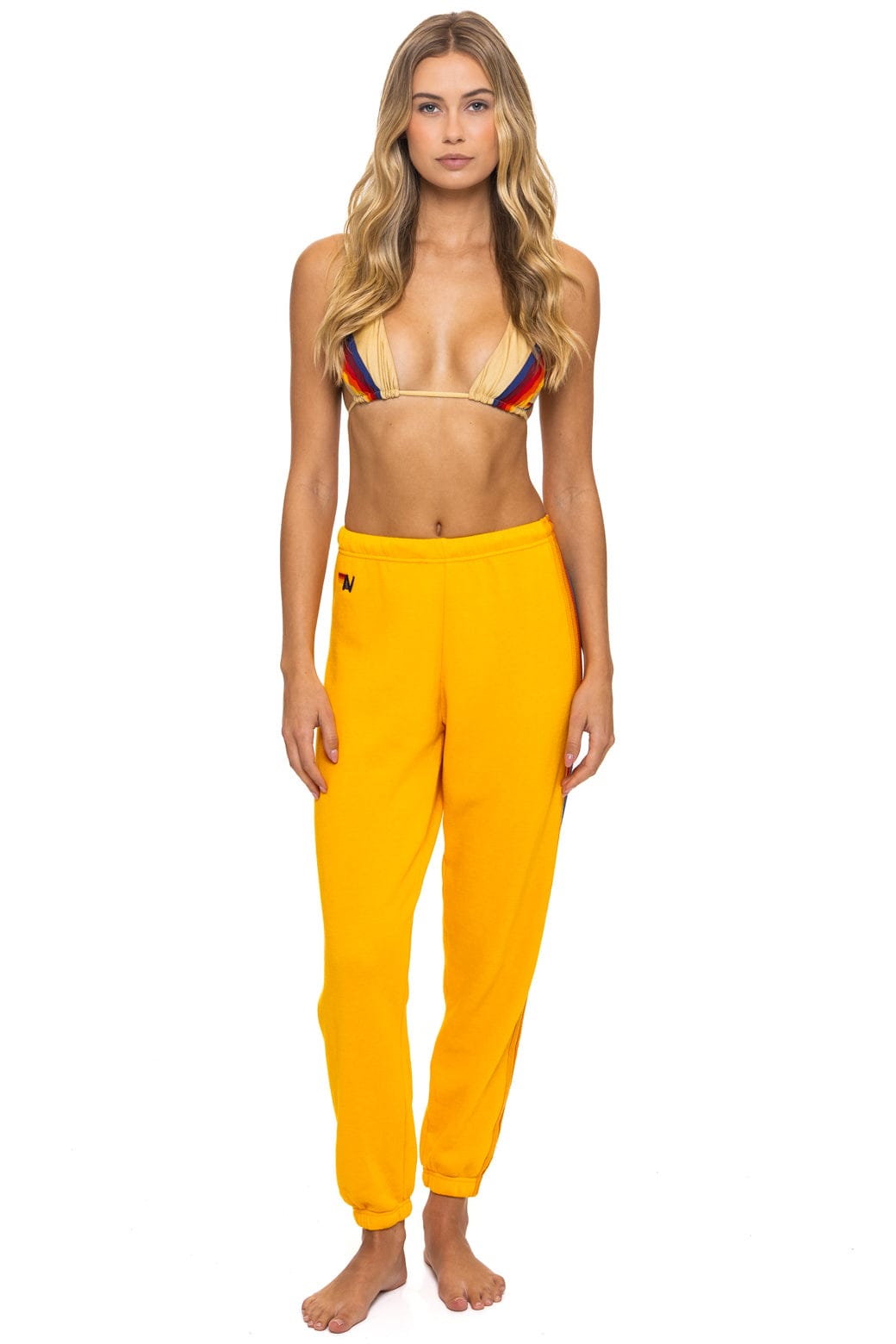 5 STRIPE SWEATPANTS - GOLD - Image 3