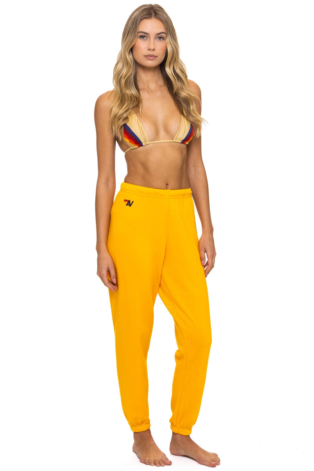 5 STRIPE SWEATPANTS - GOLD - Image 2