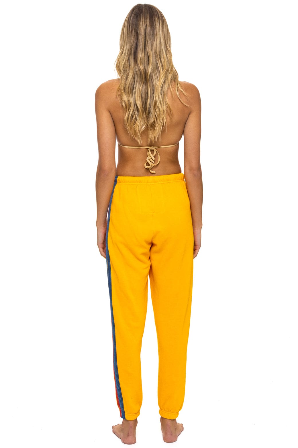 5 STRIPE SWEATPANTS - GOLD - Image 4