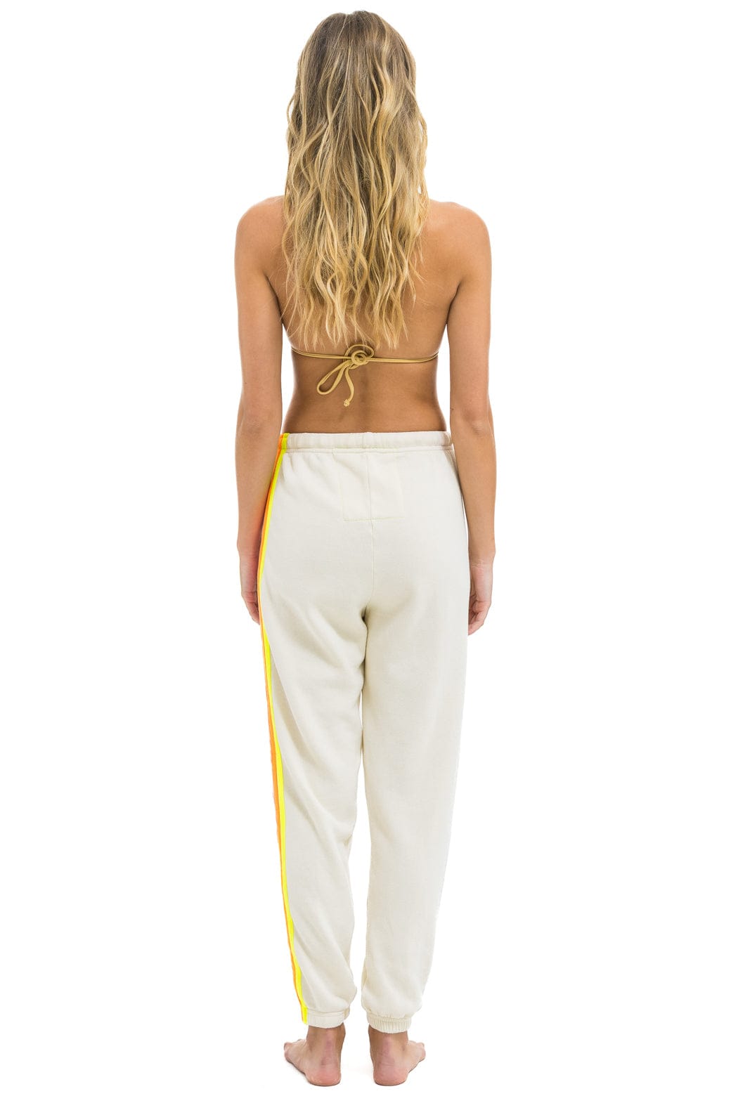 5 STRIPE SWEATPANTS - VINTAGE WHITE // NEON - Image 3