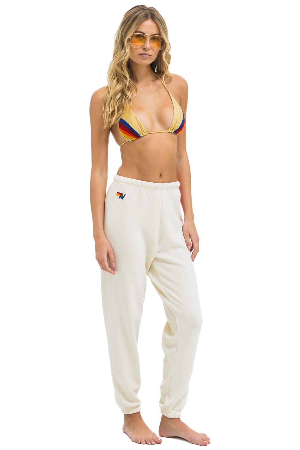 5 STRIPE SWEATPANTS - VINTAGE WHITE // NEON - Image 5