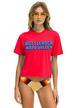 BOTTLEROCK 2025 BOYFRIEND TEE SHIRT - NEON RED