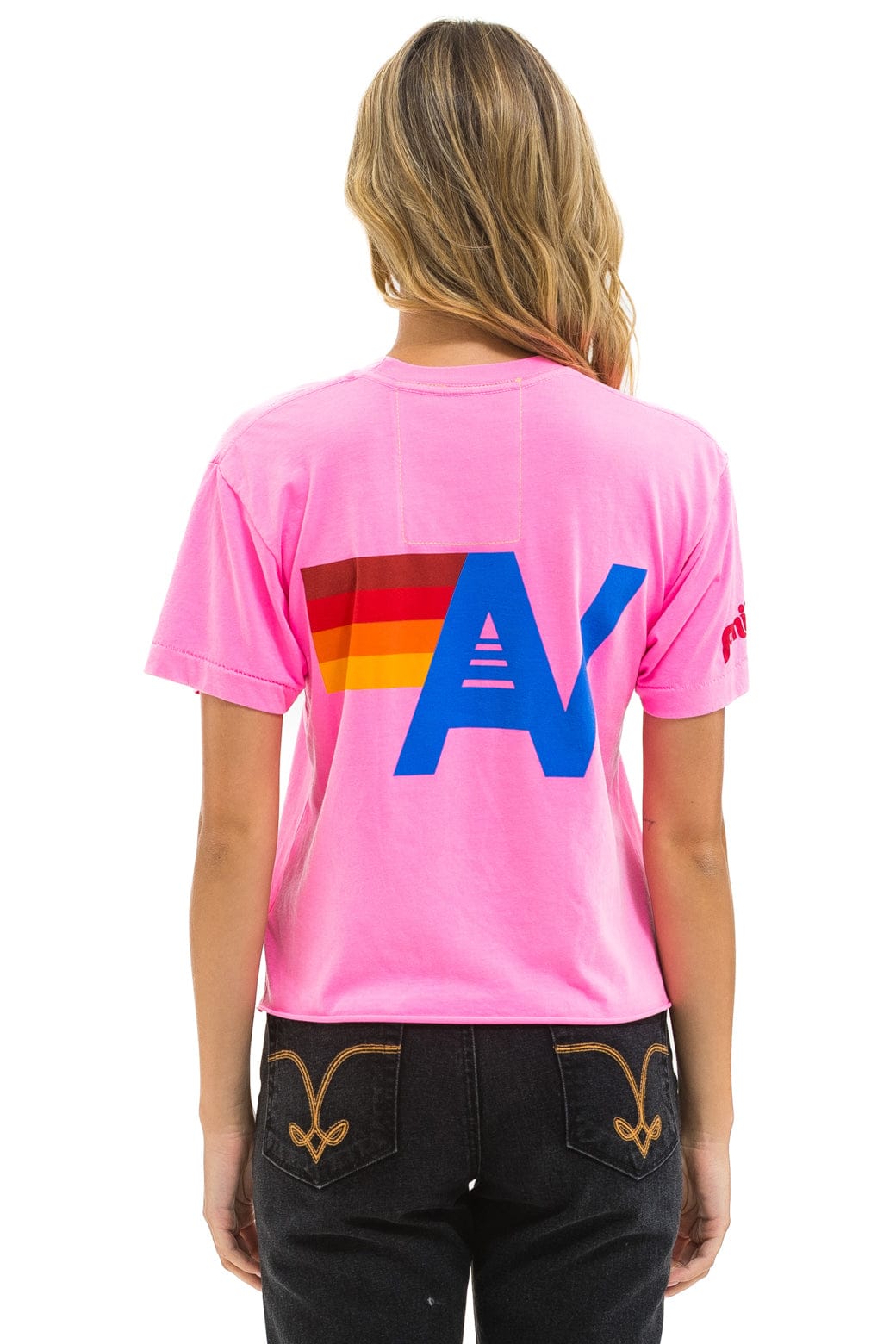 PHILLIES AVIATOR NATION BOYFRIEND TEE - NEON PINK - Image 3