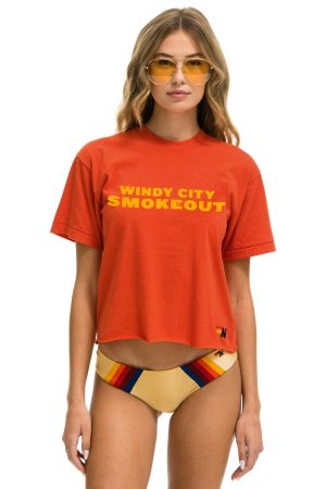 WINDY CITY SMOKEOUT 2025 BOYFRIEND TEE SHIRT - ORANGE