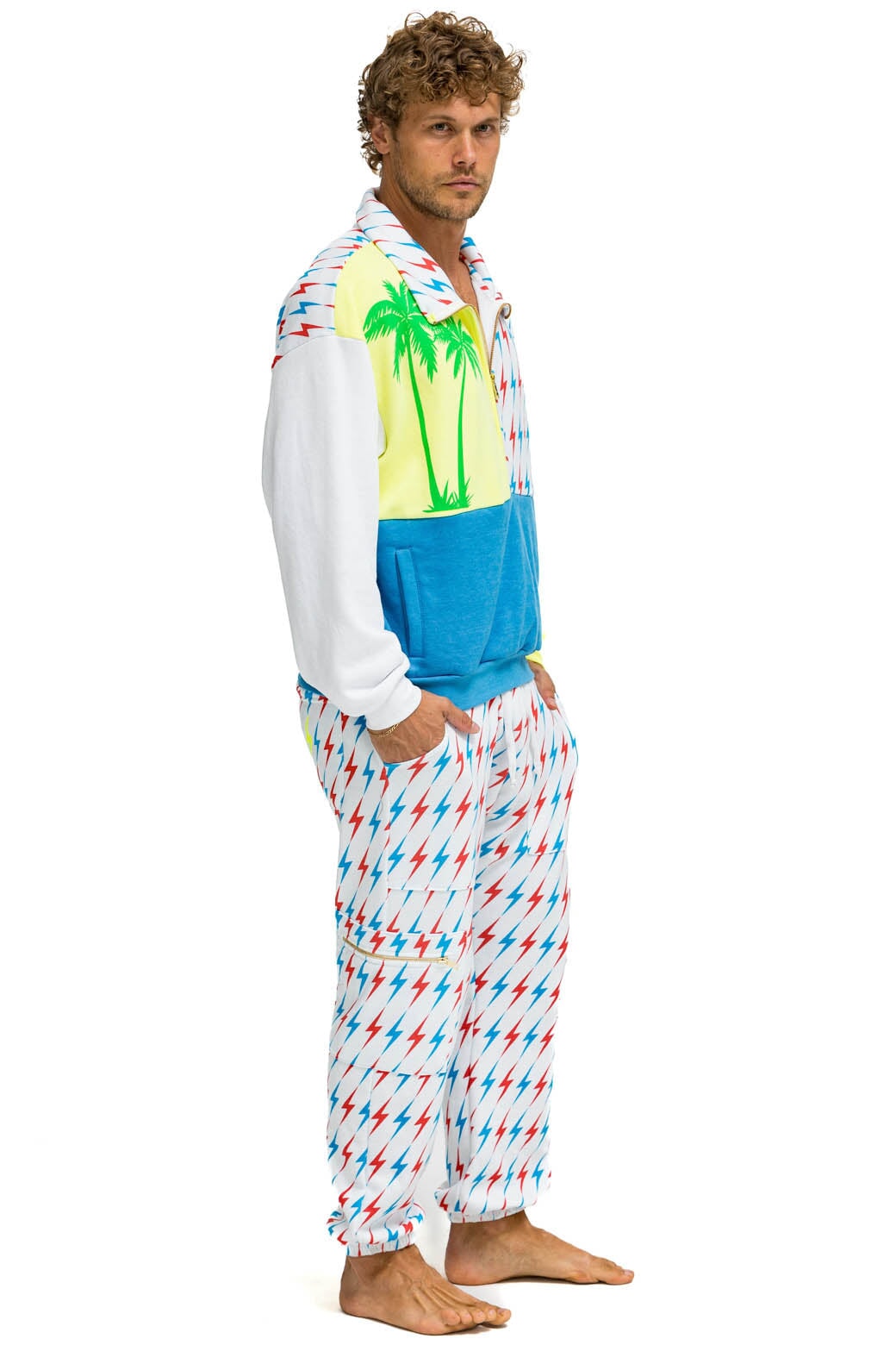 AVIATOR BOLT EMBROIDERY SWEATPANTS - WHITE // USA - Image 11