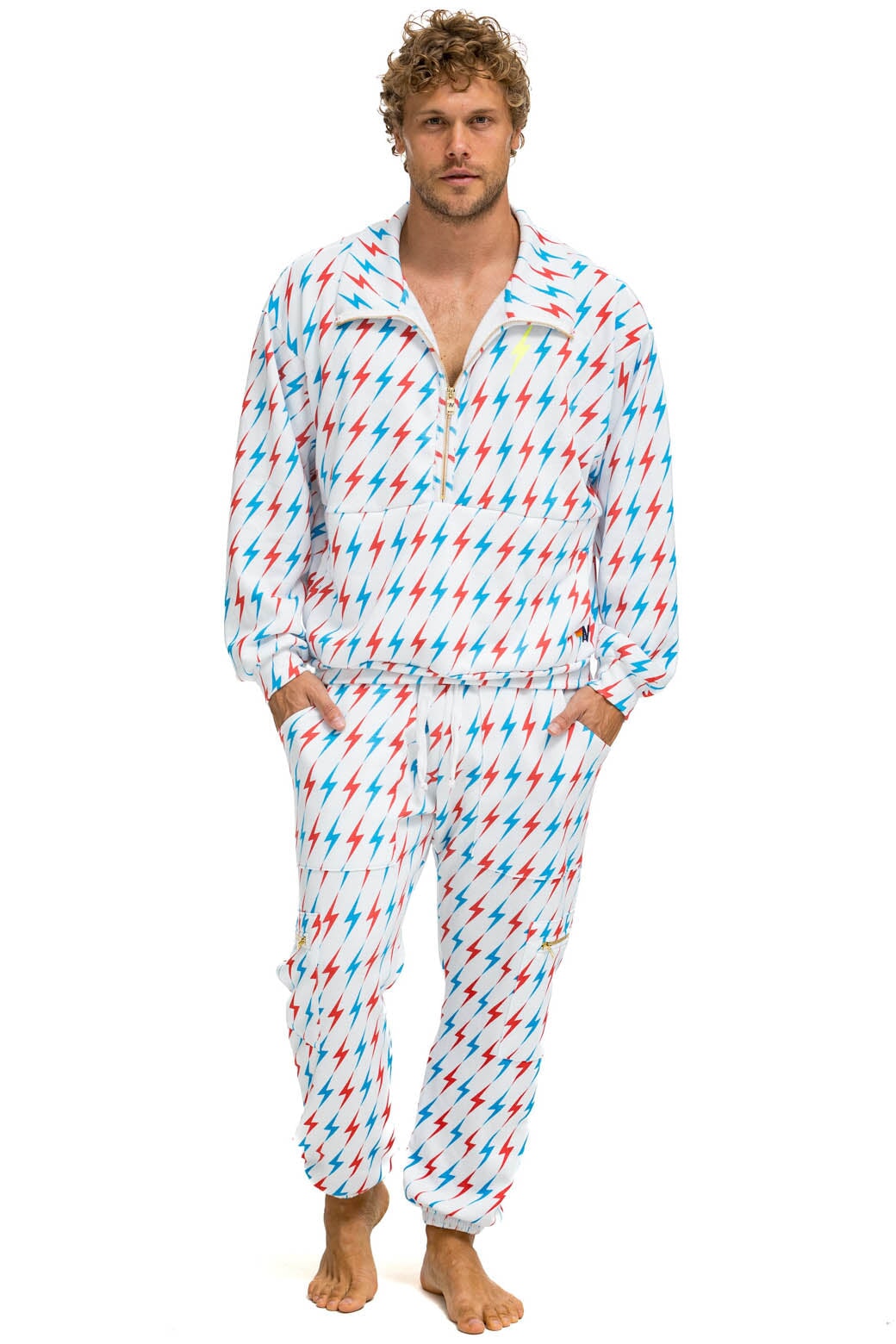 AVIATOR BOLT EMBROIDERY SWEATPANTS - WHITE // USA - Image 8