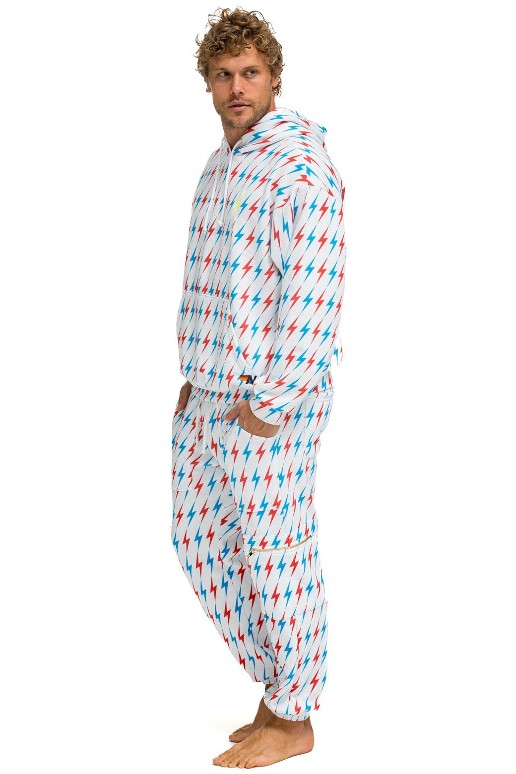 AVIATOR BOLT EMBROIDERY SWEATPANTS - WHITE // USA - Image 7