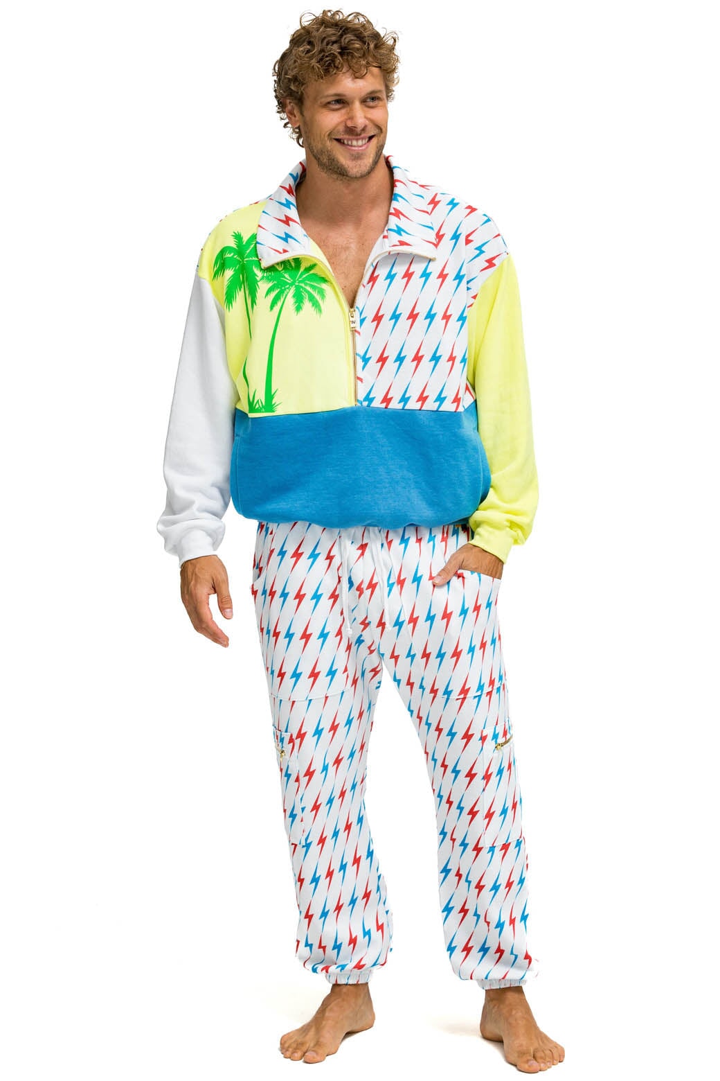 AVIATOR BOLT EMBROIDERY SWEATPANTS - WHITE // USA - Image 10