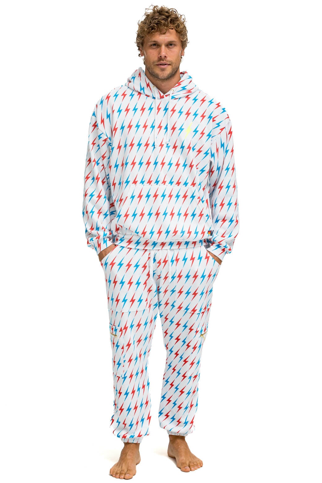 AVIATOR BOLT EMBROIDERY SWEATPANTS - WHITE // USA - Image 6