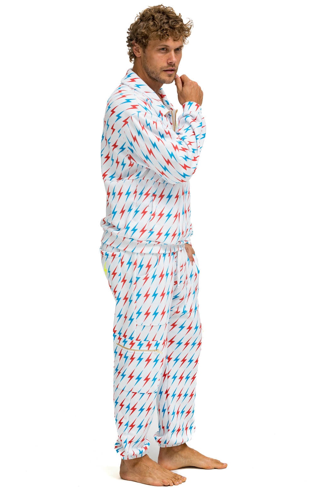 AVIATOR BOLT EMBROIDERY SWEATPANTS - WHITE // USA - Image 13