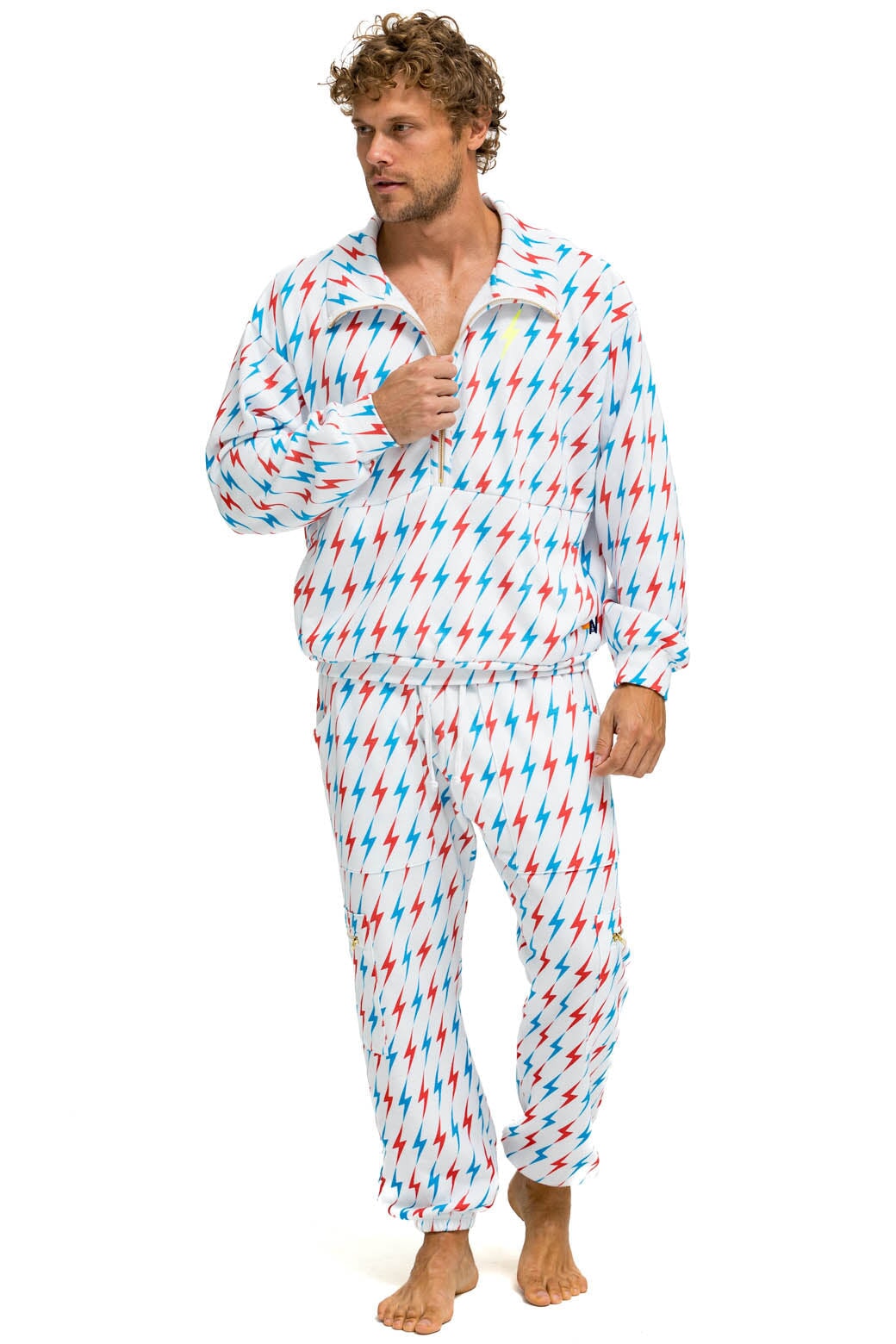 AVIATOR BOLT EMBROIDERY SWEATPANTS - WHITE // USA - Image 9