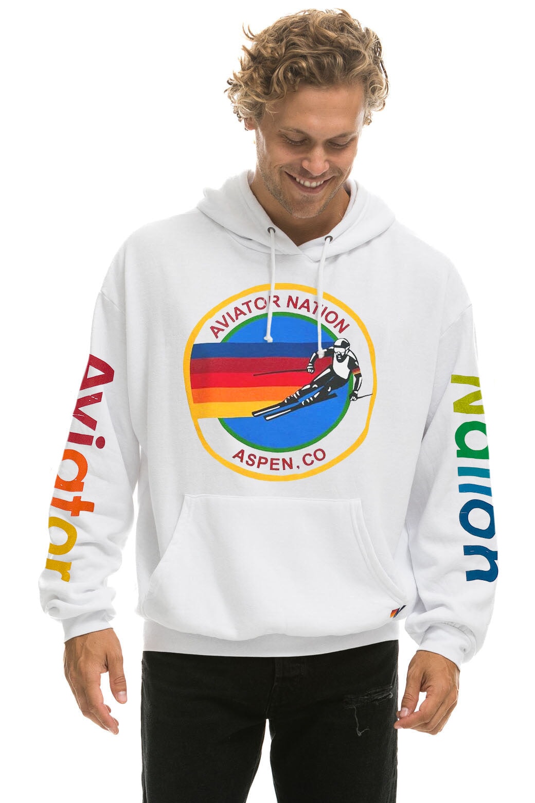 AVIATOR NATION ASPEN RELAXED PULLOVER HOODIE - WHITE - Image 2