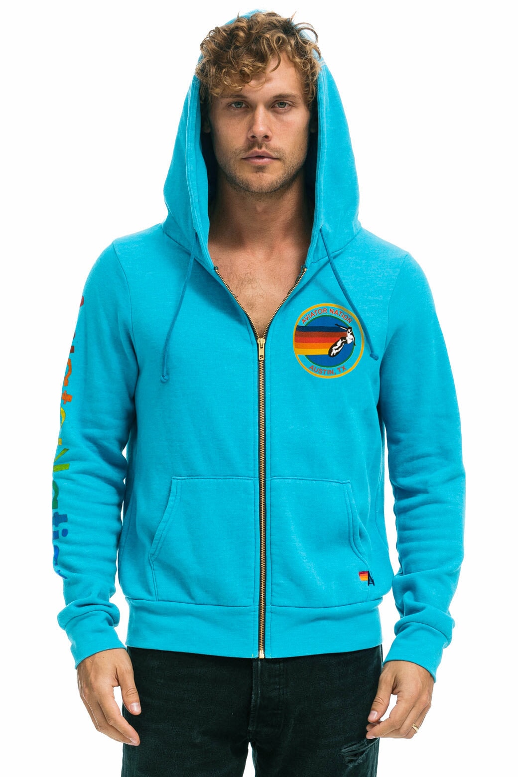 AVIATOR NATION AUSTIN HOODIE - NEON BLUE - Image 2