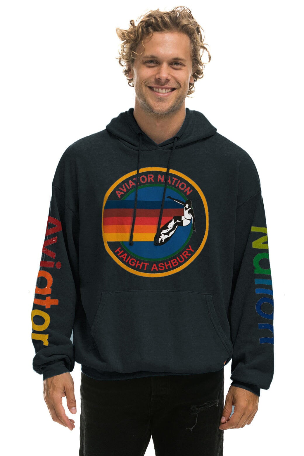 AVIATOR NATION HAIGHT ASHBURY RELAXED PULLOVER HOODIE - CHAROCAL - Image 2