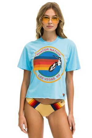 AVIATOR NATION LAS VEGAS BOYFRIEND TEE - SKY