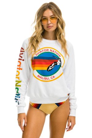 AVIATOR NATION MALIBU SWEATSHIRT - WHITE