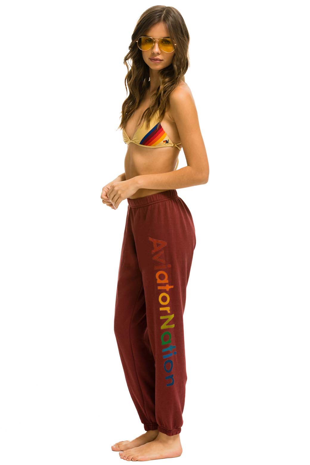 AVIATOR NATION NASHVILLE SWEATPANTS - CLARET - Image 2