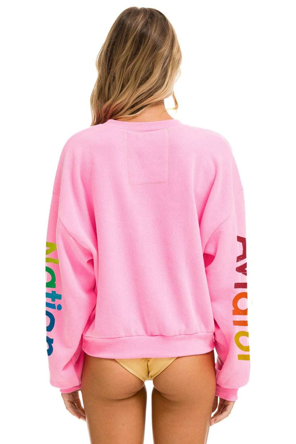 AVIATOR NATION RELAXED CREW SWEATSHIRT - NEON PINK - Image 2