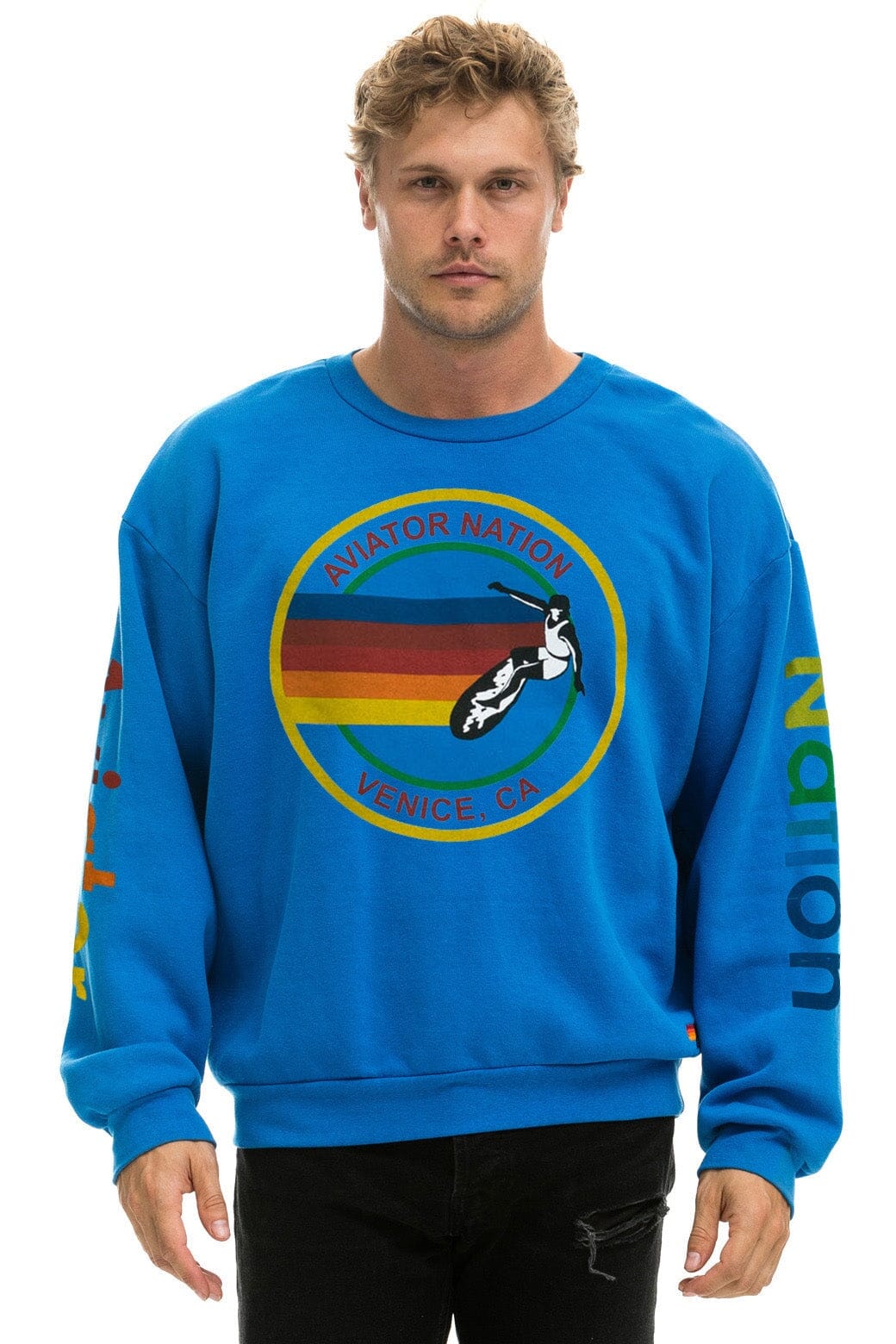 AVIATOR NATION RELAXED CREW SWEATSHIRT - OCEAN - Image 2