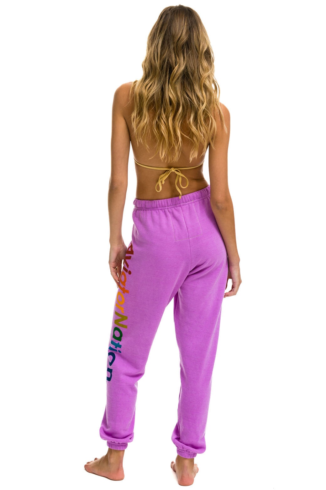 AVIATOR NATION SWEATPANTS - NEON PURPLE - Image 3