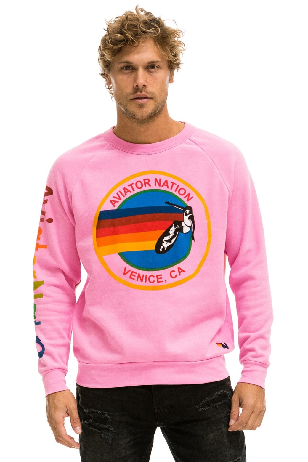 AVIATOR NATION SWEATSHIRT - NEON PINK - Image 2