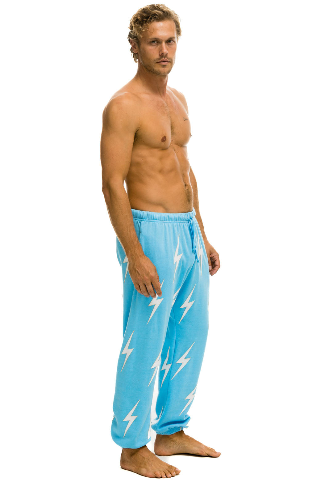 BOLT STITCH REPEAT SWEATPANTS - SKY // WHITE - Image 2