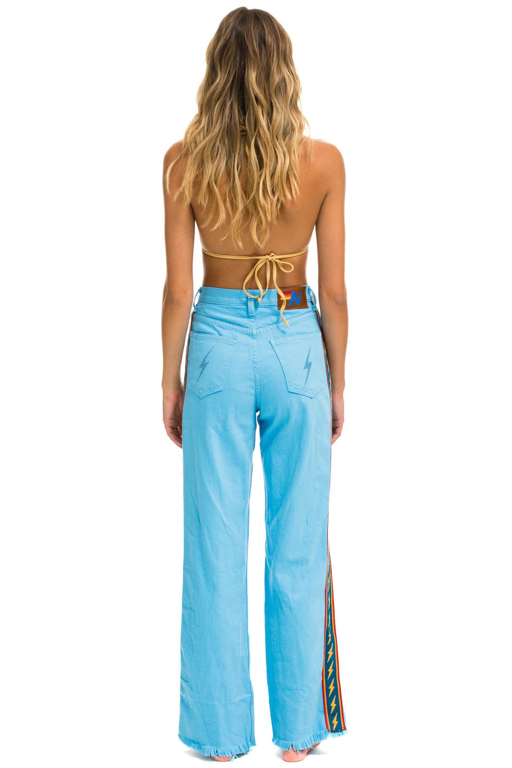 BOLT STRIPE HI RISE WIDE-LEG GYPSY JEAN - SKY - Image 4