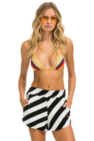 CAUTION WOMENS LOUNGER SHORT - BLACK // WHITE