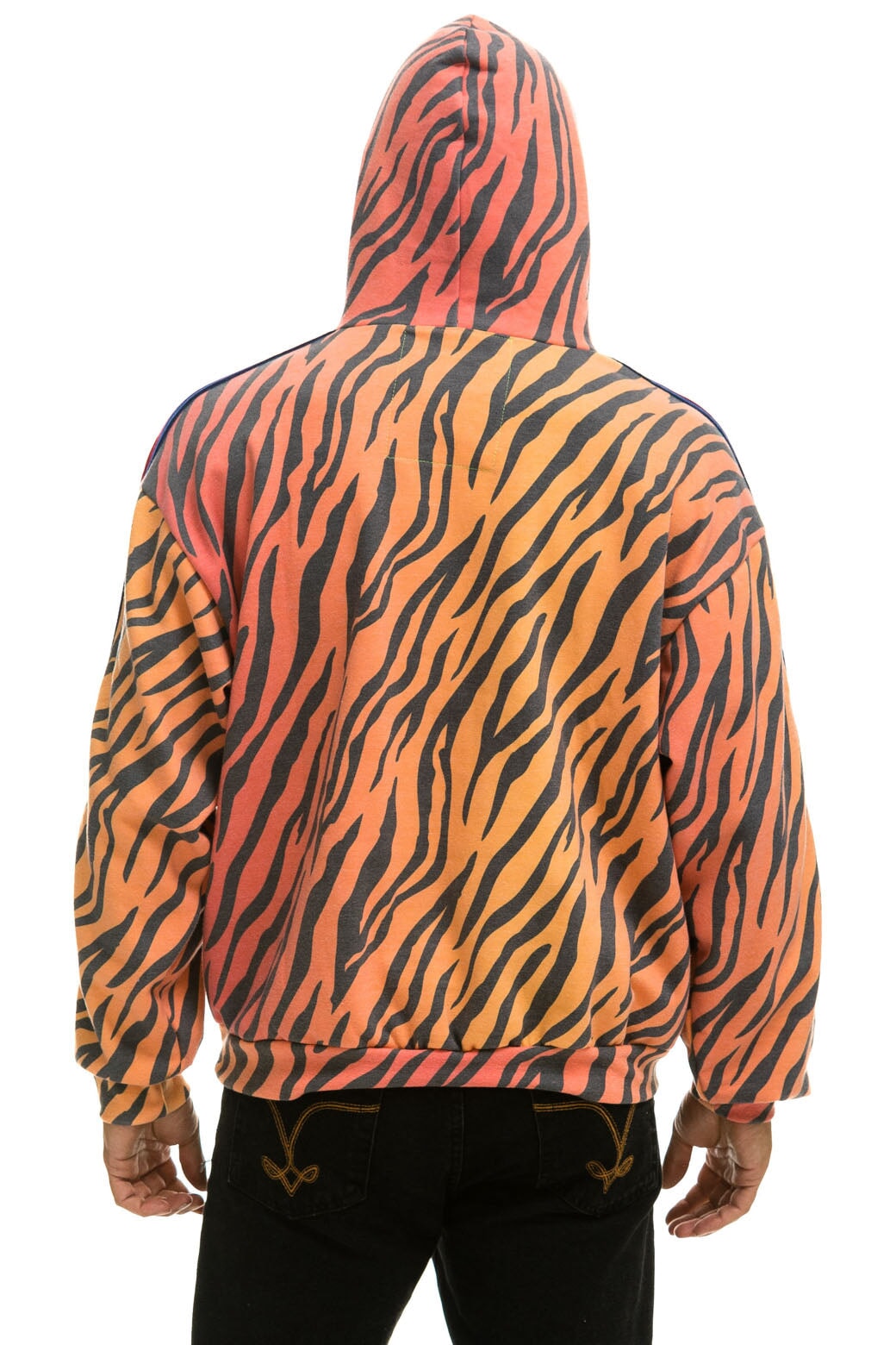 CLASSIC RELAXED PULLOVER HOODIE WITH ZIPPER POCKETS - TIGER - Image 10